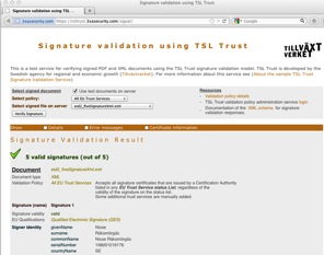 TSL Trust Sigval Service